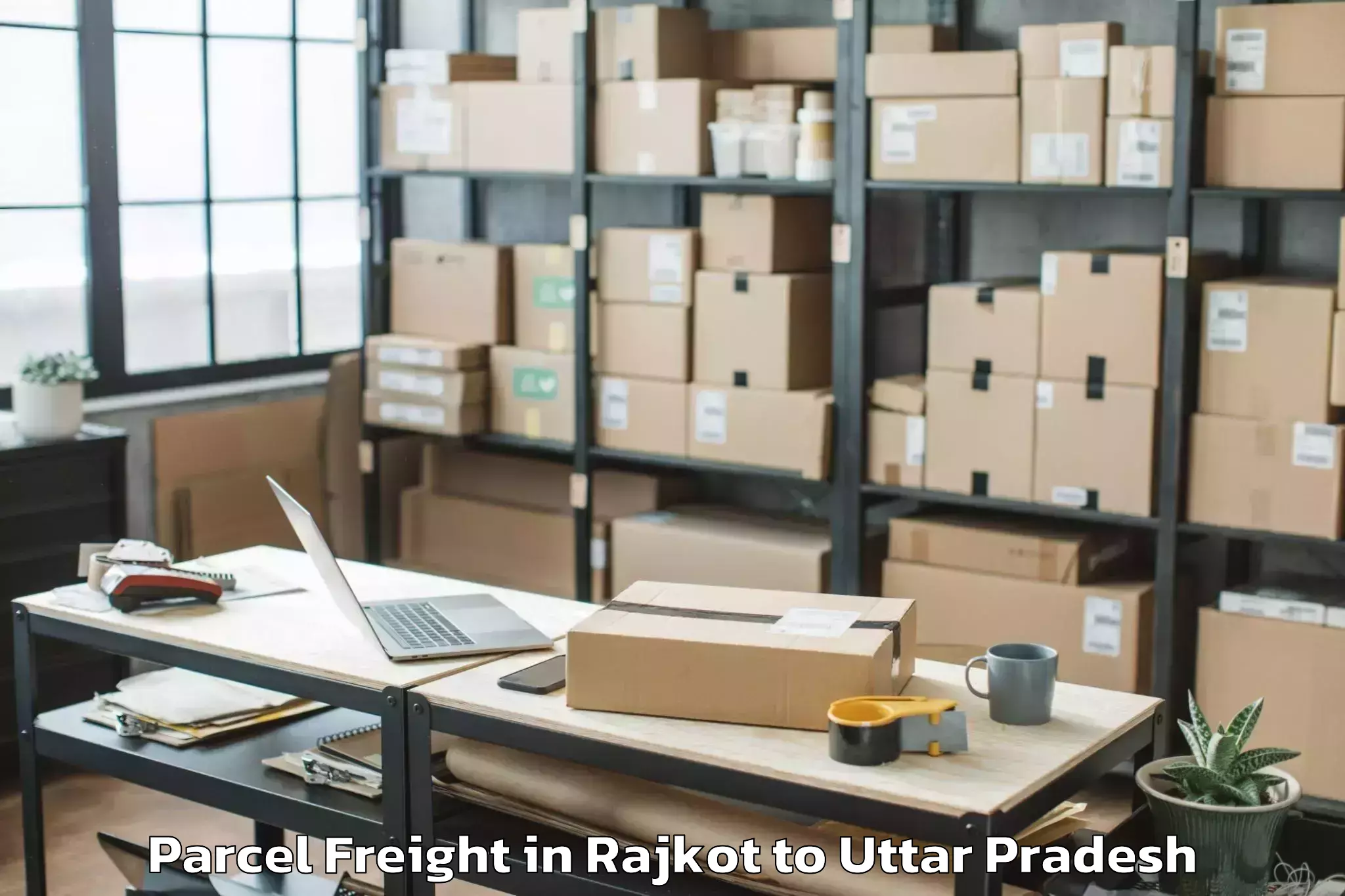 Professional Rajkot to Jalaun Parcel Freight